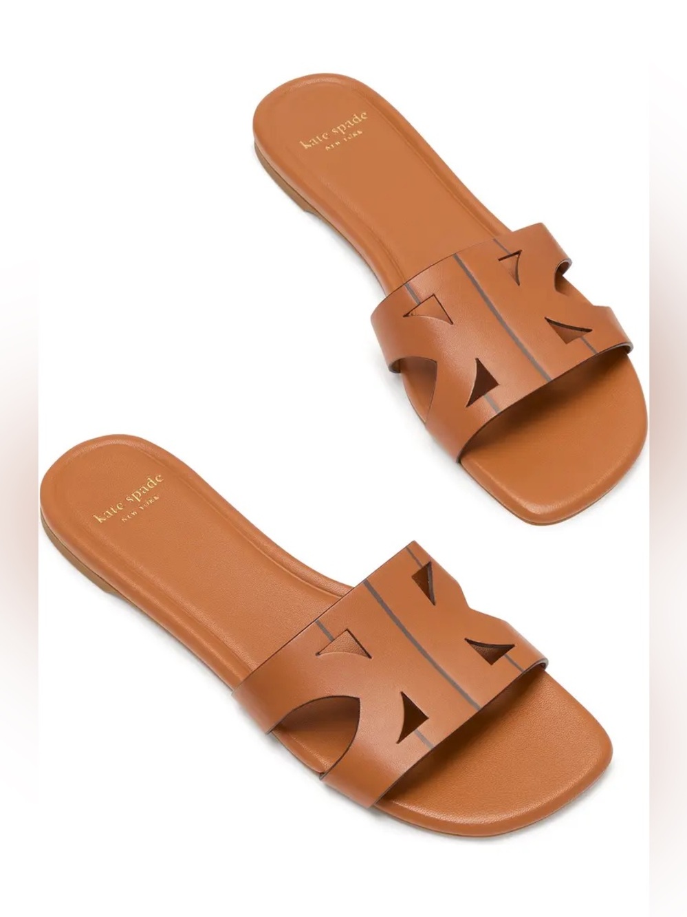 Kate Spade Duo Smooth Leather Slide Sandals